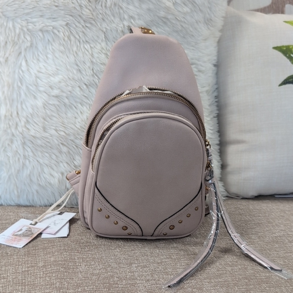 Jessica Simpson Taupe Backpack with Gold Accents Brand New